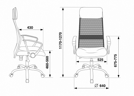 Фото Кресло компьютерное Бюрократ KB-6N, механизм freestyle, сетка 5